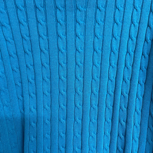 Charter Club teal/blue cable sweater size XL - Picture 3 of 5